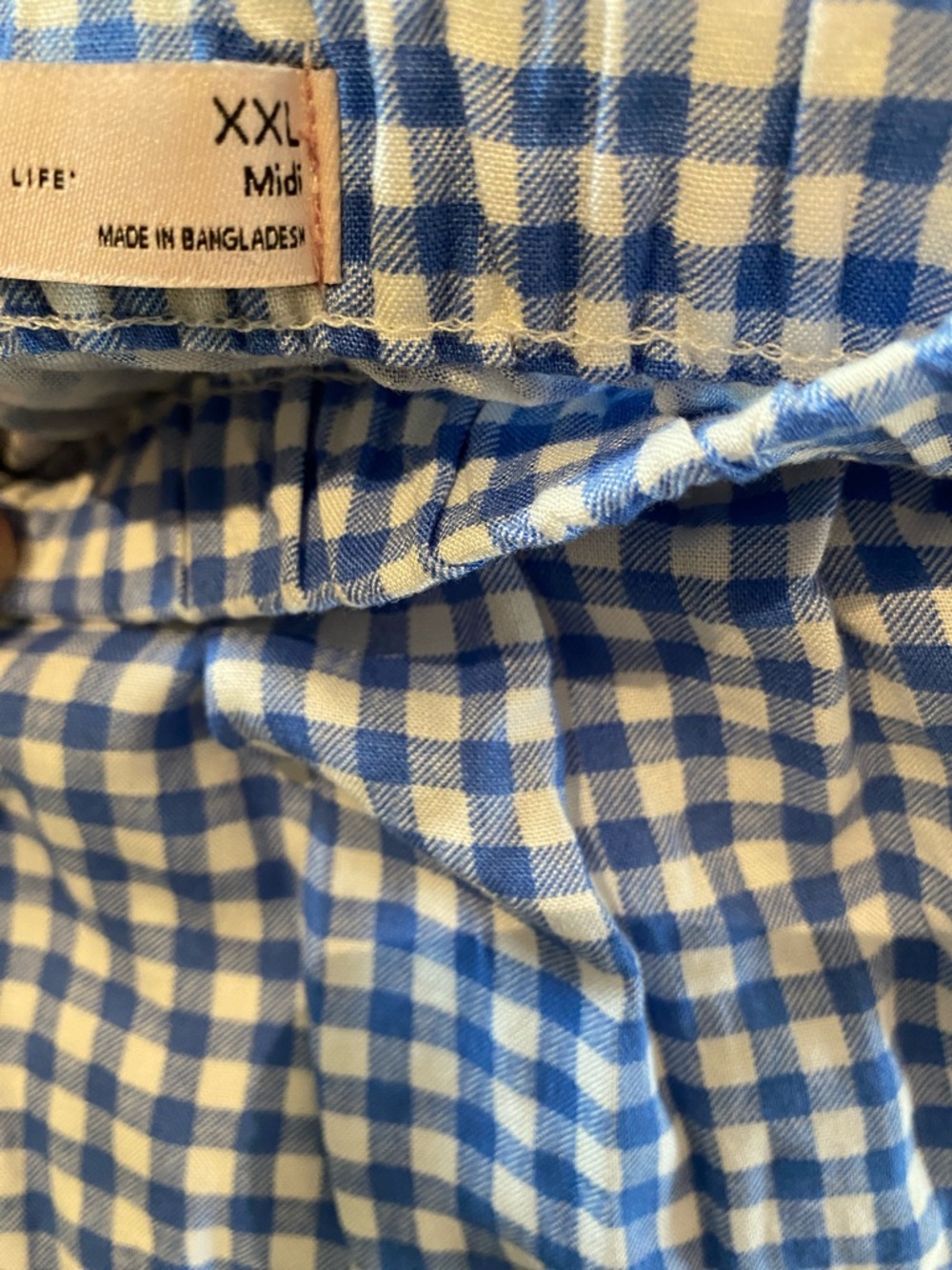 SO Blue Gingham Tiered Maxi Skirt - Picture 3 of 4